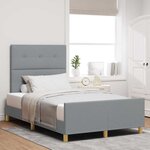 vidaXL Cadre de lit avec tête de lit Gris clair 120 x 200 cm tissu