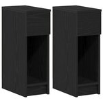 vidaXL Tables de chevet avec tiroir 2 Pièces chêne noir 20x36x60 cm