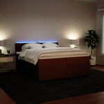 vidaXL Sommier à lattes de lit avec matelas Rose 200x200 cm Velours