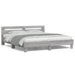 vidaXL Cadre de lit avec LED sans matelas sonoma gris 160x200 cm