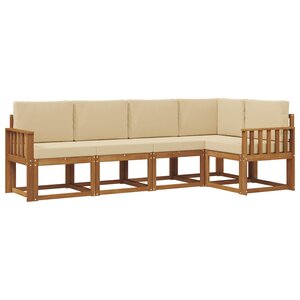 vidaXL Ensemble de canapés d'extérieur 5 pc Naturel et Beige
