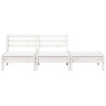 vidaXL Canapé de jardin 3 places blanc bois de pin massif