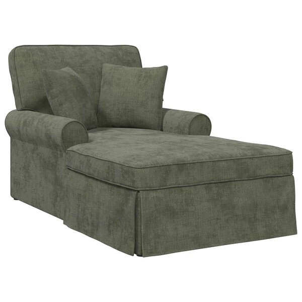 vidaXL Chaise lounge avec jupe avec coussin Vert 157 x 91 x 91 cm ARES