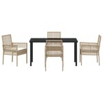 vidaXL Ensemble de jardin 5 pièces avec coussins en rattan beige