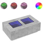 vidaXL Table basse avec LED infini gris béton 116x69x40 cm