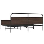 vidaXL Cadre de lit en métal sans matelas chêne marron 200x200 cm