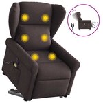 vidaXL Fauteuil inclinable de massage électrique Marron foncé Tissu