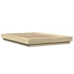 vidaXL Cadre de lit sans matelas chêne sonoma 135x190 cm