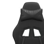 vidaXL Chaise de jeu pivotante Noir Similicuir