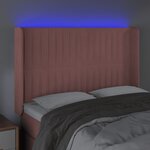 vidaXL Tête de lit à LED Rose 147x16x118/128 cm Velours