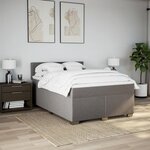 vidaXL Sommier à lattes de lit avec matelas Taupe 140x200 cm Tissu