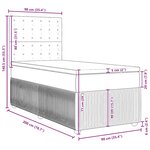 vidaXL Sommier à lattes de lit avec matelas Noir 90x200 cm Velours