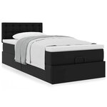 vidaXL Lit ottoman avec matelas noir 80x200 cm similicuir