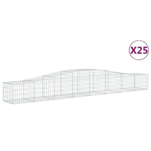 vidaXL Paniers à gabions arqués 25 Pièces 400x50x40/60 cm Fer galvanisé