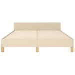 vidaXL Cadre de lit avec tête de lit Crème 140x190 cm Tissu