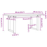 vidaXL Table basse cadre en O 90x40x45 cm bois de pin massif et acier