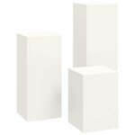 vidaXL Supports pour plantes 3 Pièces Blanc 24 x 24 x 75 cm Acier