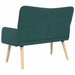 vidaXL Sofa 2 places Vert foncé 115 x 61 x 87 cm Tissu