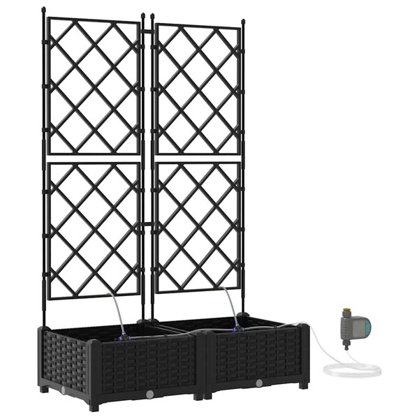 vidaXL Pots de jardin Noir 80 x 40 x 126 cm Acier