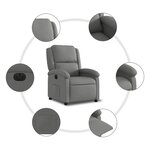 vidaXL Fauteuil inclinable électrique Gris foncé Tissu