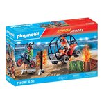 PLAYMOBIL 71808 - Action Heroes Cascadeurs avec quad moto et tremplins
