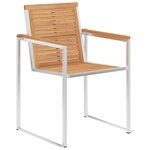 vidaXL Chaises de jardin lot de 8 avec coussins Bois de teck massif