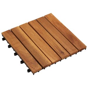 vidaXL Carreau de terrasse 10 pièces Marron 30 x 30 cm Bois d'acacia
