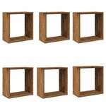 vidaXL Étagères cube murales 6 Pièces vieux bois 30x15x30 cm
