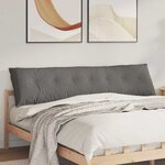 vidaXL Coussin de Dos Gris clair 200 x 50 cm Tissu en velours côtelé