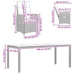 vidaXL Ensemble de repas extérieur 7 Pièces Beige et blanc crème