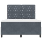 Lit Box Spring vidaXL avec Matelas et LED Gris Foncé 160x200 cm Velours