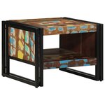 vidaXL Table basse multicolore 50x50x38 cm bois de récupération massif