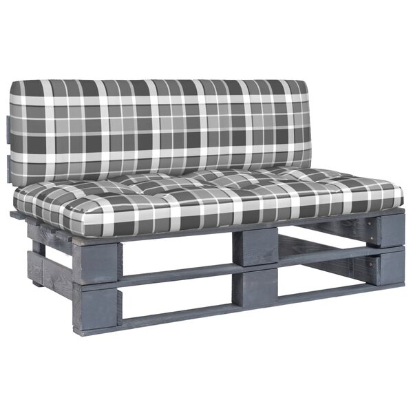 vidaXL Canapé central palette de jardin Gris Bois de pin imprégné