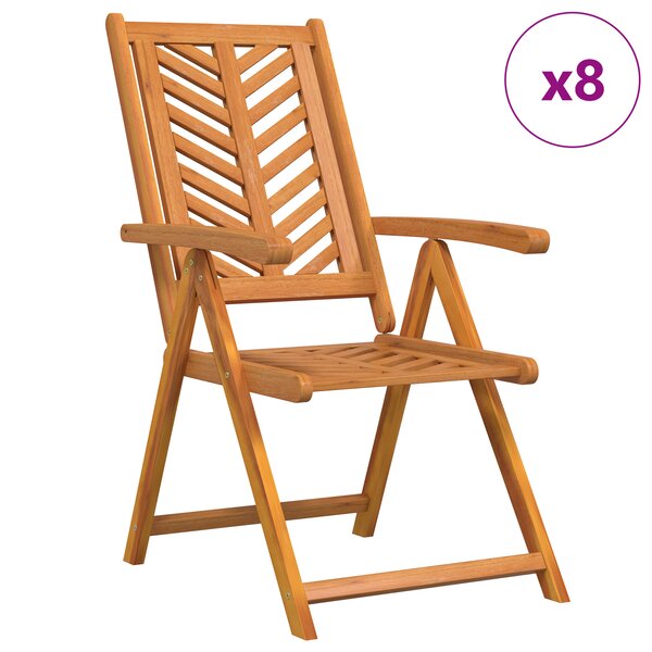 vidaXL Chaises de Jardin Inclinables 8 Pièces Bois Acacia Massif