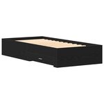 vidaXL Lit Noir Chêne 100x200 cm Bois d'ingénierie