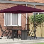 vidaXL Parasol Roma à Bras Déporté Rouge  Noir 352 x 251 x 260 cm