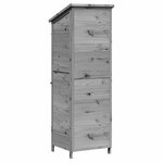vidaXL Abri de jardin Gris 59 5 x 56 x 176 5 cm Bois d'ingénierie