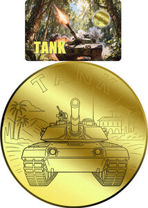 Monnaie TANK Deadly Vehicles 1/1000 Oz Or 12$ Liberia 2026 (PRÉCOMMANDE)
