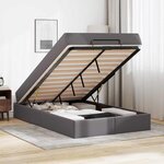 vidaXL Cadre de lit avec matelas Gris 120 x 190 cm Faux cuir