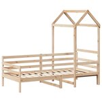 vidaXL Lit de jour avec toit sans matelas 90x190 cm bois massif
