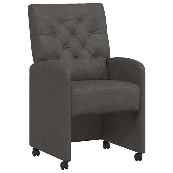 vidaXL Chaises de Salle à Manger avec Roues 2 Pièces Noir 58 x 67 x 97 cm