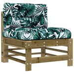 vidaXL Salon de jardin 3 Pièces avec coussins bois de pin imprégné