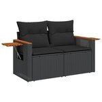 vidaXL Salon de jardin 10 Pièces avec coussins noir résine tressée