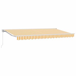 vidaXL Auvent Rétractable Jaune et blanc 350x200 cm tissu