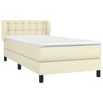 vidaXL Sommier à lattes de lit avec matelas Crème 90x200 cm Similicuir