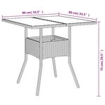 vidaXL Ensemble à manger de jardin et coussins 5 Pièces beige rotin verre