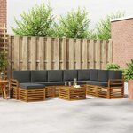 vidaXL Ensemble de canapés d'extérieur 9 pc Naturel et Anthracite