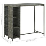vidaXL Ensemble de bar de jardin 5 Pièces et coussins Résine tressée Gris