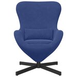 Chaise Œuf vidaXL Bleu Velours