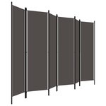 vidaXL Cloison de séparation 6 panneaux Anthracite 300x180 cm